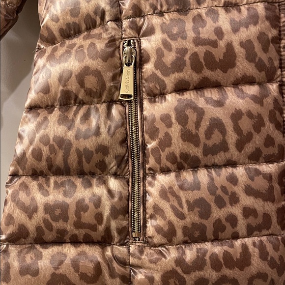 Calvin Klein Leopard/Brown Reversible Down Puffer Coat - Picture 5 of 8